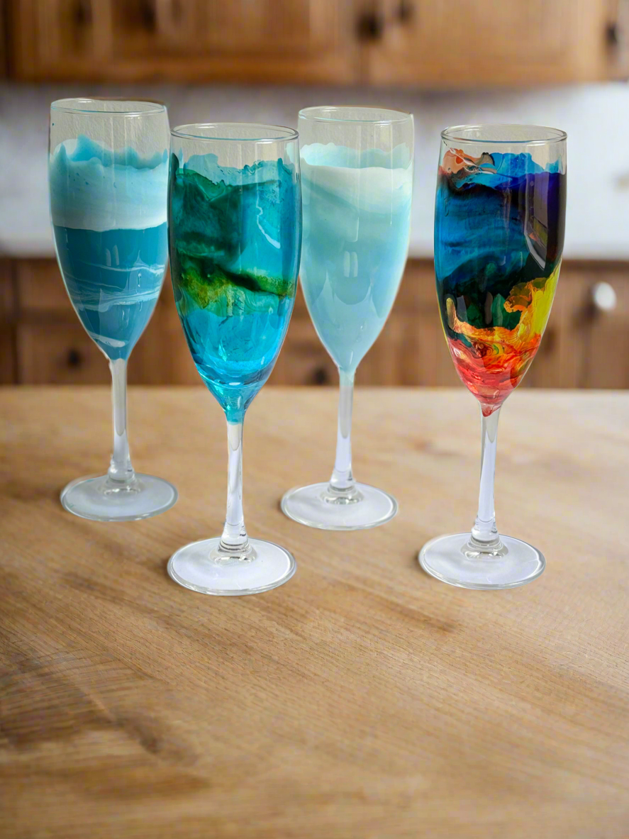 Decorated Small Champagne Flutes