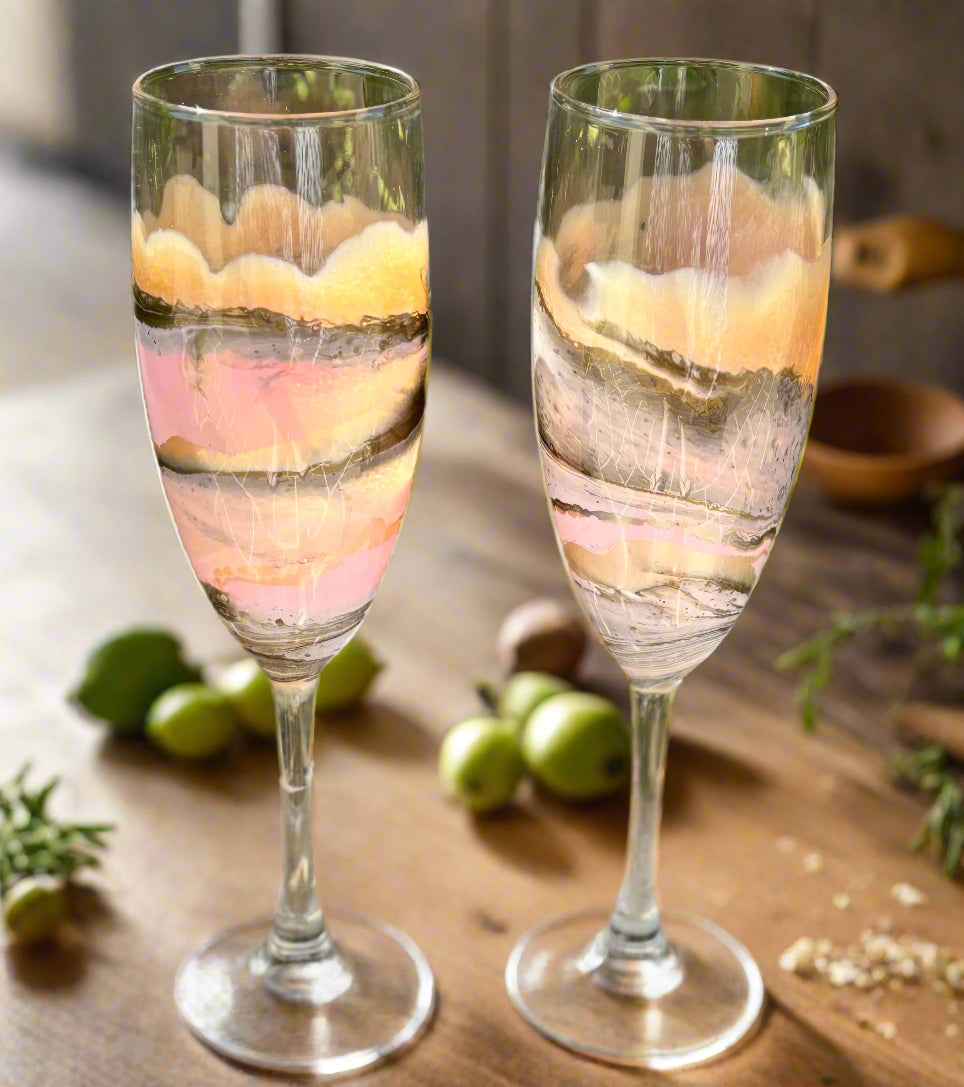 Decorated Champagne Glasses