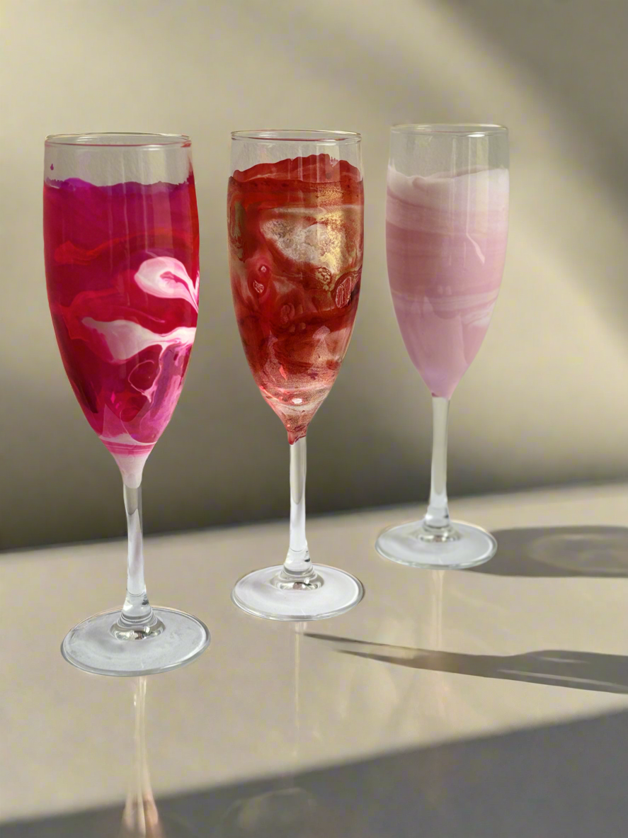 Decorated Small Champagne Flutes
