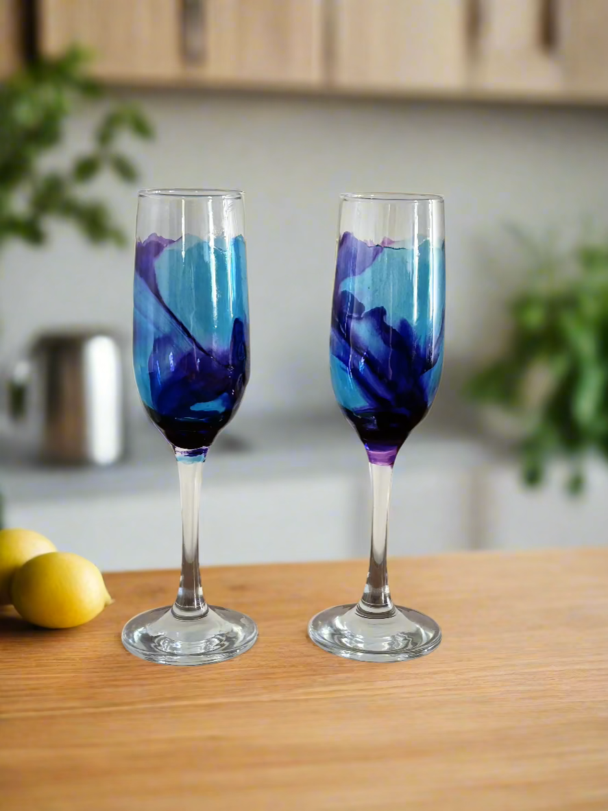 Decorated Small Champagne Flutes
