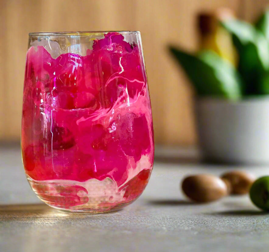 Glass Tumbler Resin Decorated