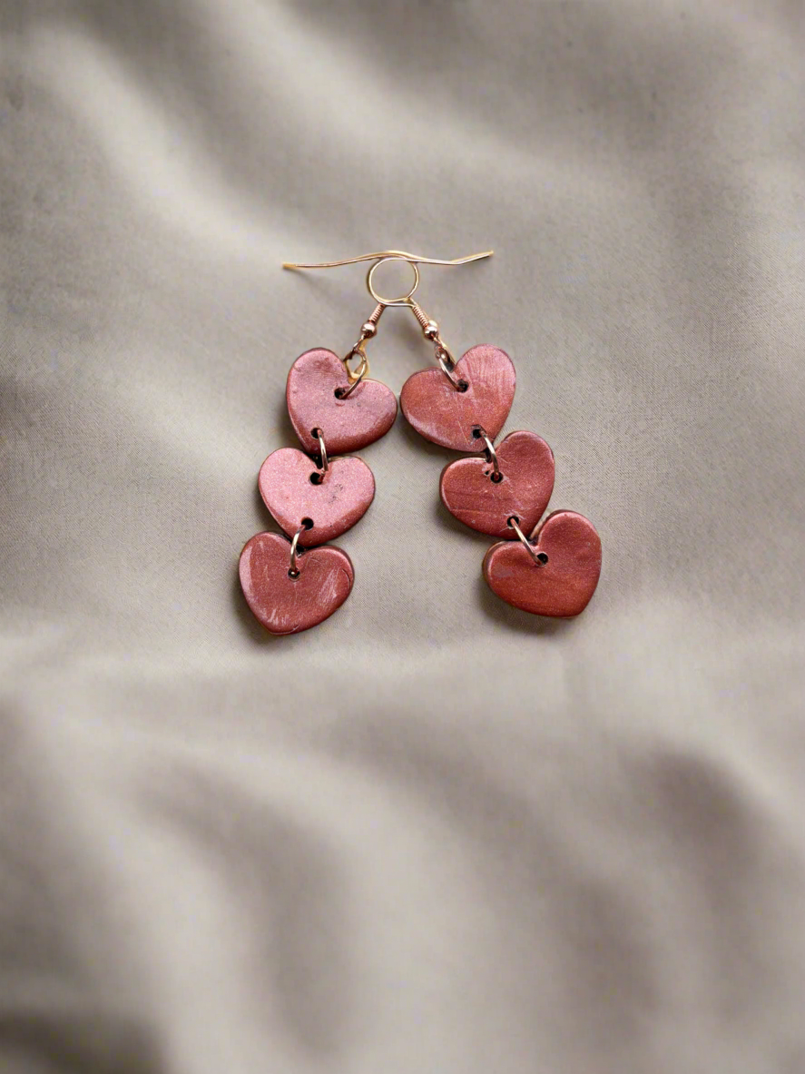 Triple Hearts Earrings
