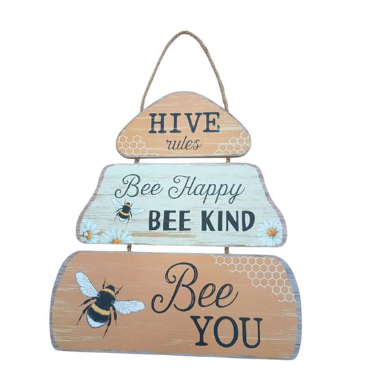 MDF BEE HANGING PLAQUE